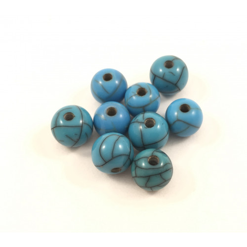 Horn round turquoise beads